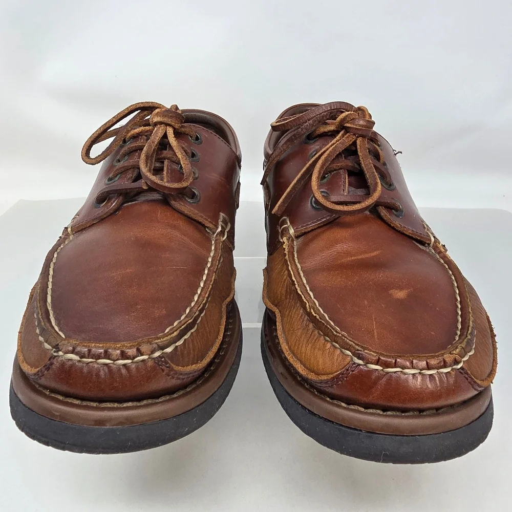 Bass Boat Shoes Mens 10M Drama Brown Leather Moc Toe Casual Loafers Good